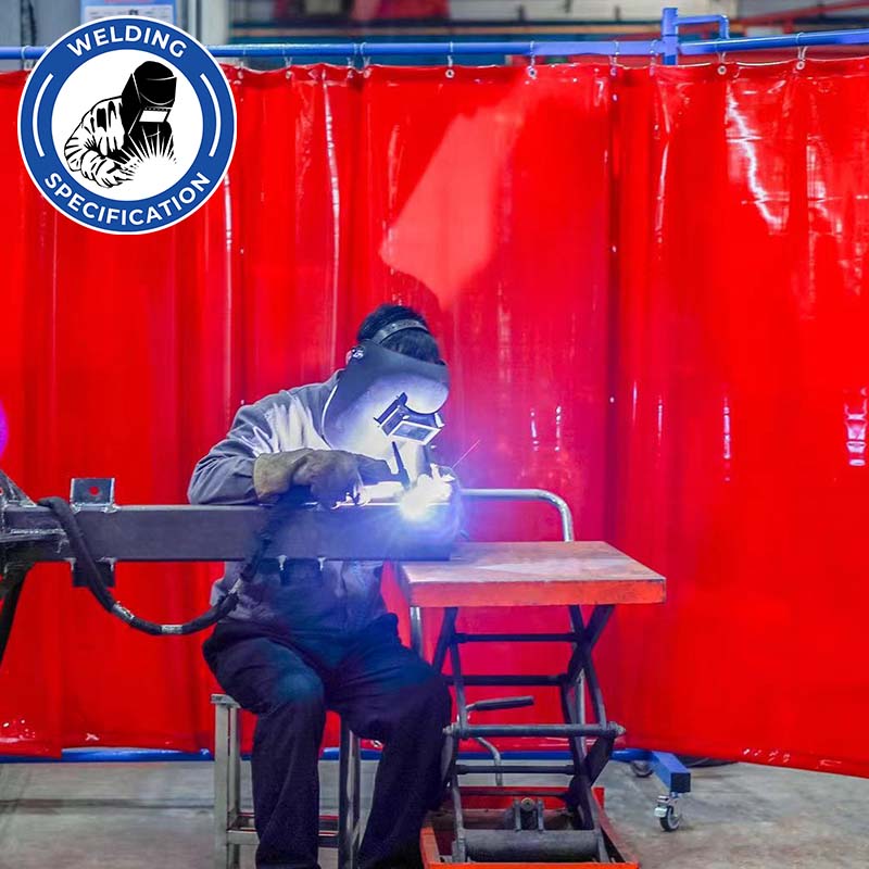 ScreenFlex welding grade PVC curtains and partitions with a man welding by our screens