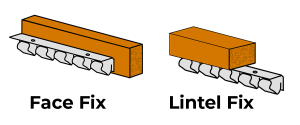 lintel and face fix options for our Hook on track rails