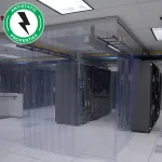 Antistatic PVC strip curtains which prevent static in data centres and server rooms