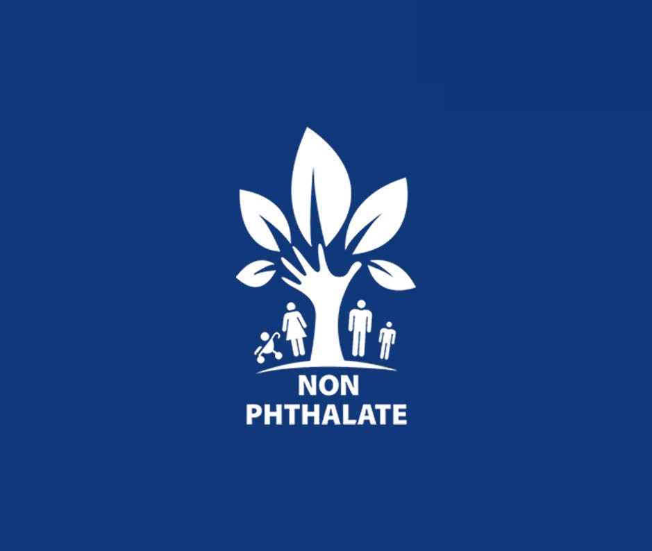 Non-Phthalate icon with blue background