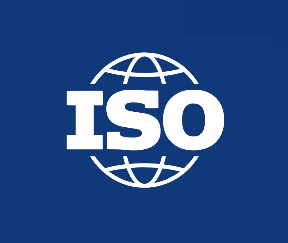 ISO logo with blue background