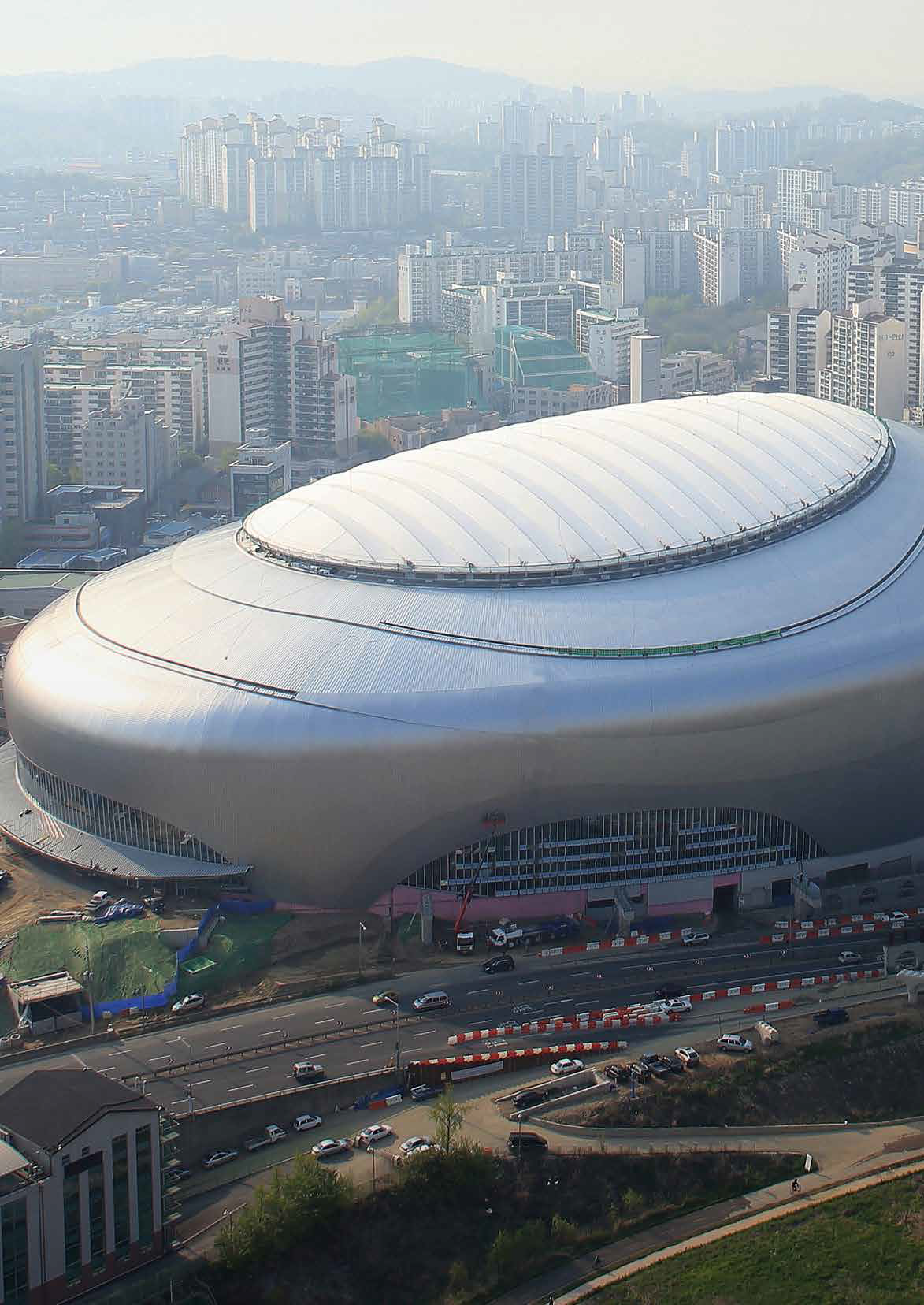 Stadium with strip curtains that are great sound insulators