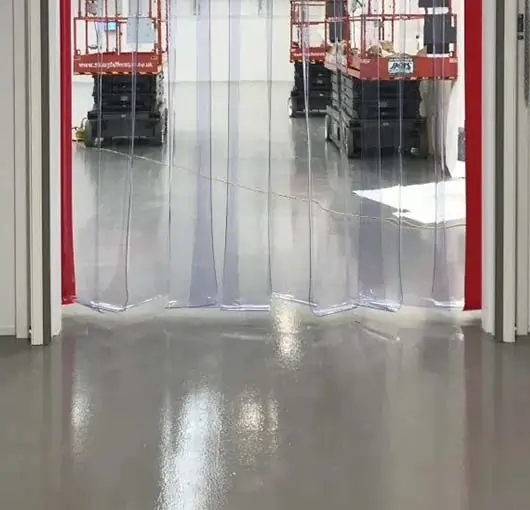 PVC strip curtains curling at the bottom