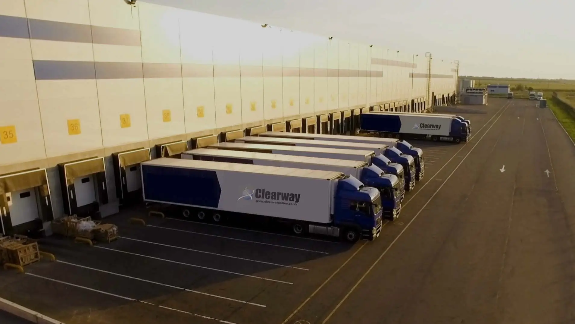 Clearway lorries outside our factory with branding on the trucks new