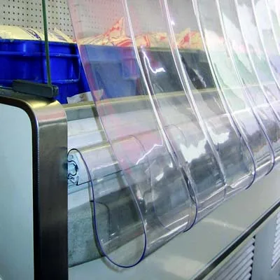 Chiller kit blinds with strips at the bottom of the fridge showing how they overhang slightly