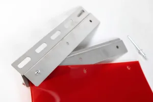 PVC Strip Curtain showing how the plates are assembled before hanging