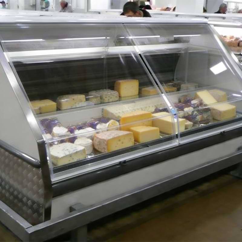 Sheet Chiller Blind in a retail grocery shop cheese fridge door