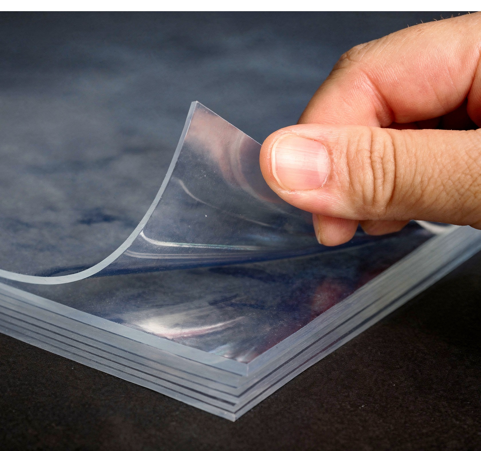Showing the various thicknesses of PVC